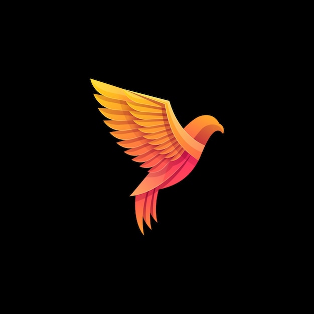  Logo Illustration Bird Gradient Colorful Style.