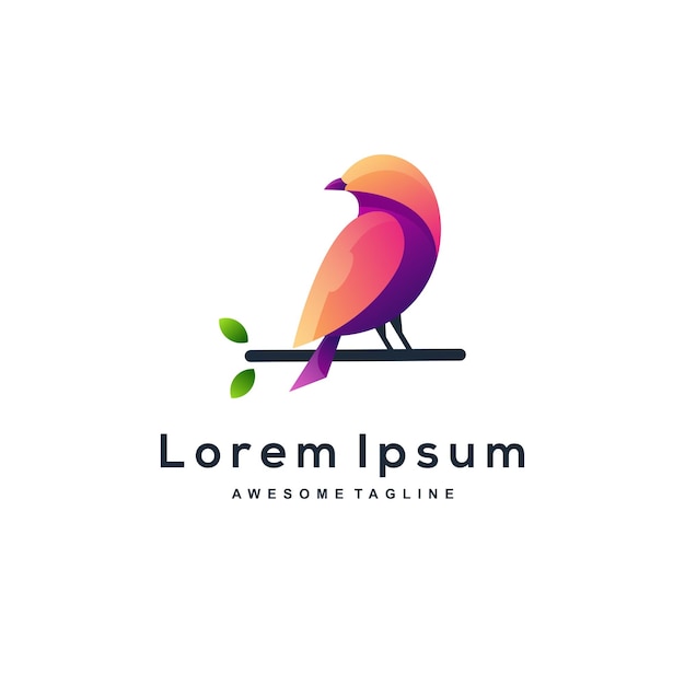 Logo illustration bird gradient colorful style