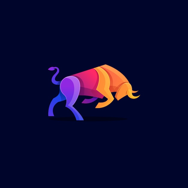 Logo illustration bull gradient colorful