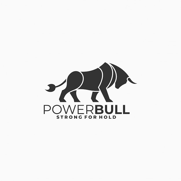 Logo Illustration Bull Silhouette