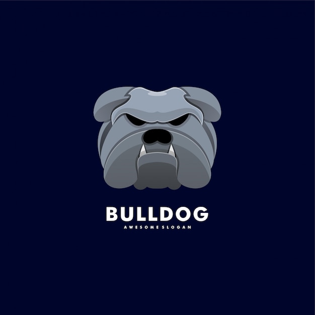 Logo illustration bulldog head colorful style.