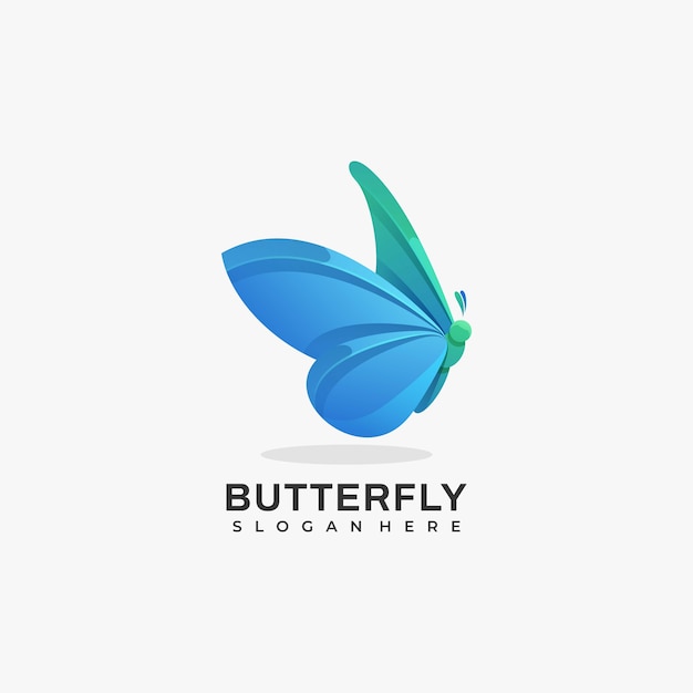 Logo illustration butterfly gradient colorful style.