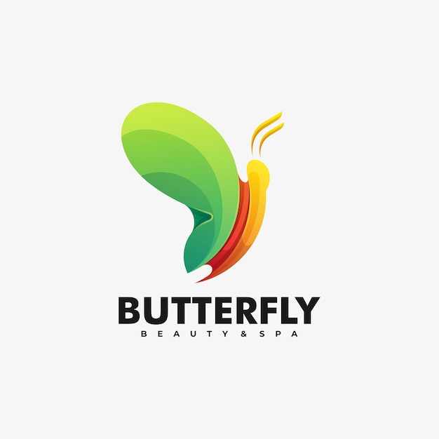 Logo illustration butterfly gradient colorful style.