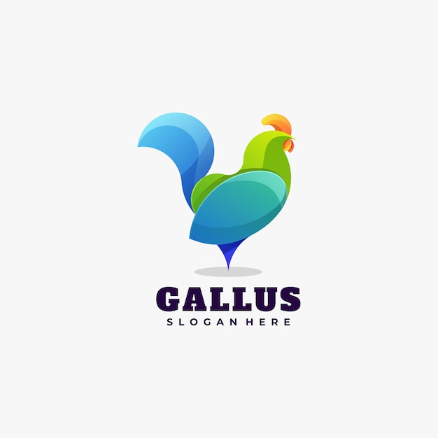 Logo illustration chicken gradient colorful style.