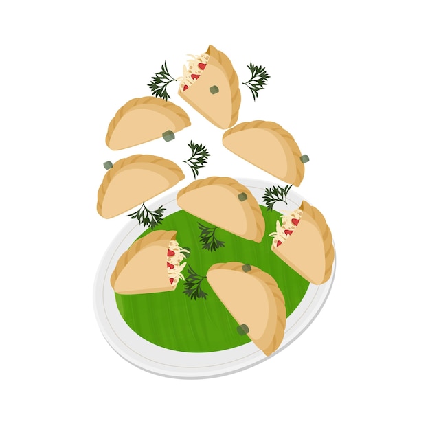 Logo illustration of cireng filled with shredded chicken