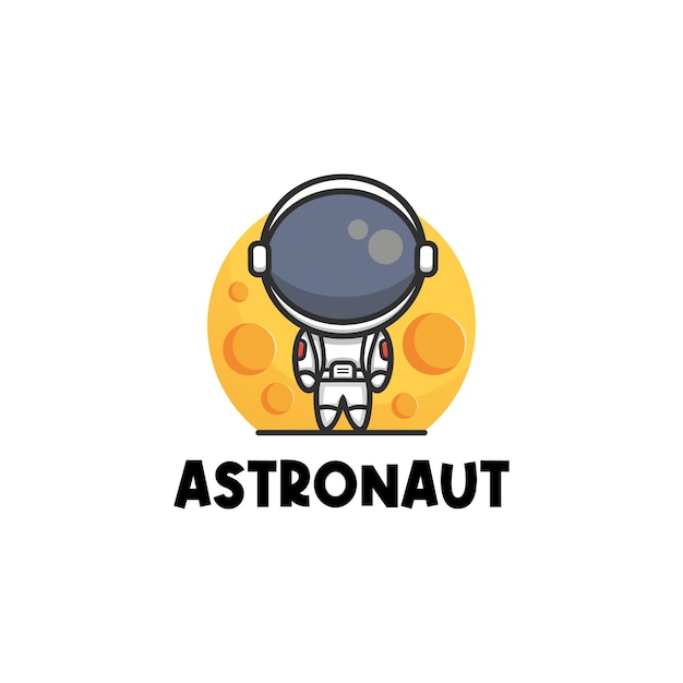 Logo illustration cute astronaut