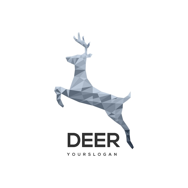 Logo illustration deer geometric polygon logo