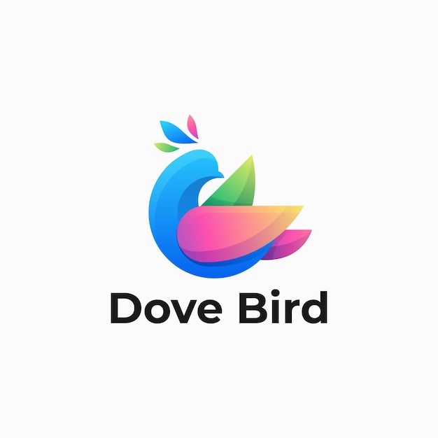 Logo Illustration Dove Bird Gradient Colorful Style