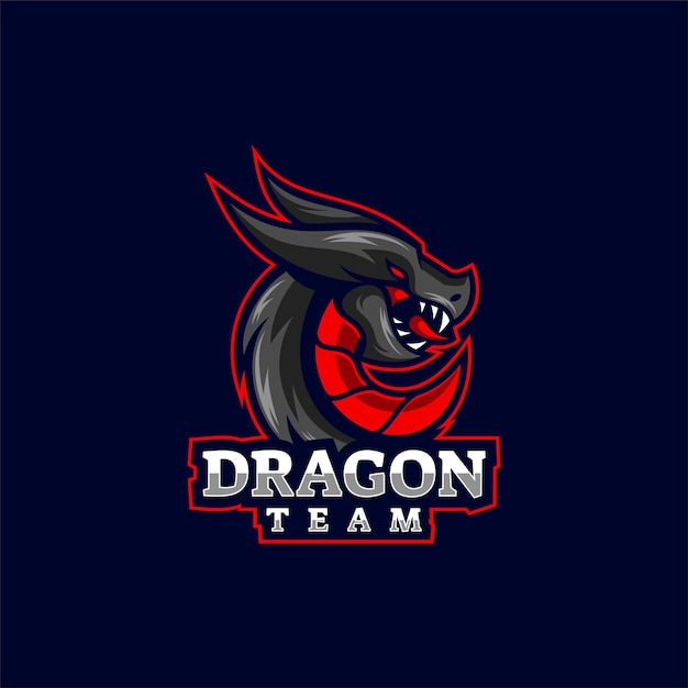   Logo Illustration Dragon E-Sport and Sport Style.