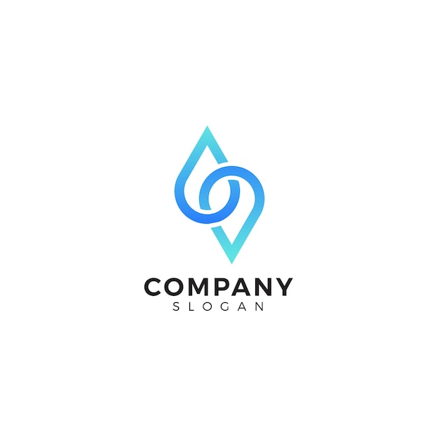 Vector logo illustration drop water gradient style