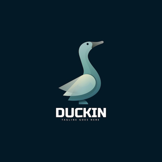  Logo Illustration Duck Gradient Colorful Style.