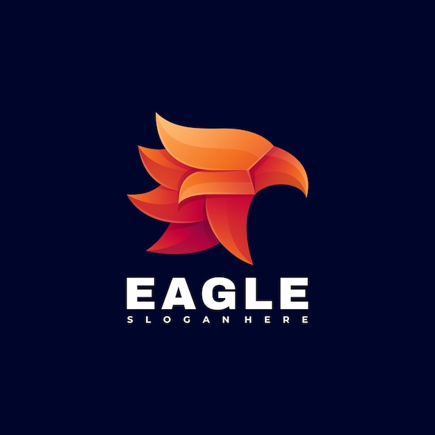 Vector logo illustration eagle gradient colorful style.