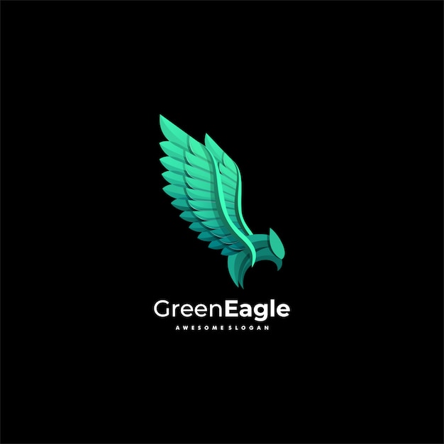  Logo Illustration Eagle Gradient Colorful Style.