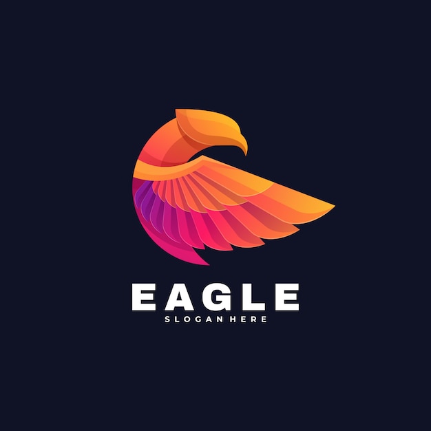  Logo Illustration Eagle Gradient Colorful Style.