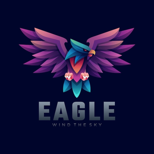 Logo illustration eagle gradient colorful style.