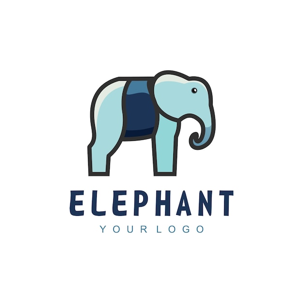 Logo illustrazione elefante elegante semplice