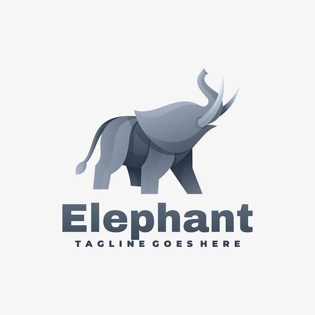  Logo Illustration Elephant Gradient Colorful Style.