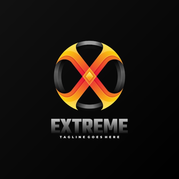 Logo illustration extreme gradient colorful style.