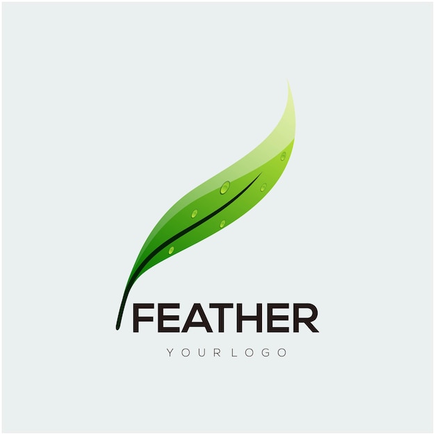 Logo illustration feather gradient colorful style