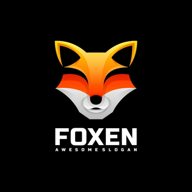 Logo illustrazione fox gradient colorful style.