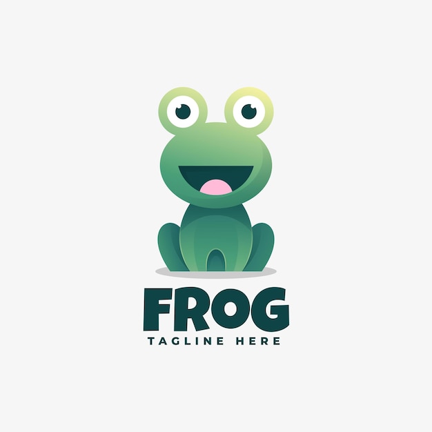   Logo Illustration Frog Gradient Colorful Style.