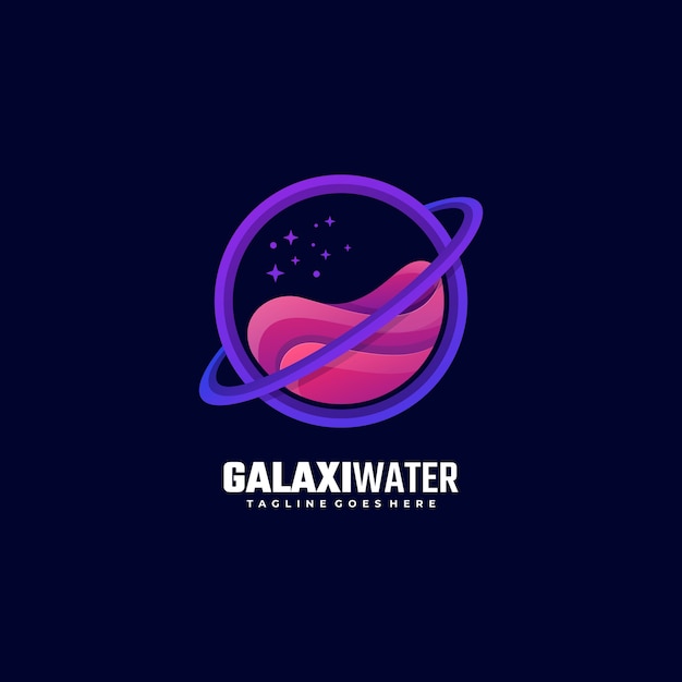 Vector logo illustration galaxy gradient colorful style.