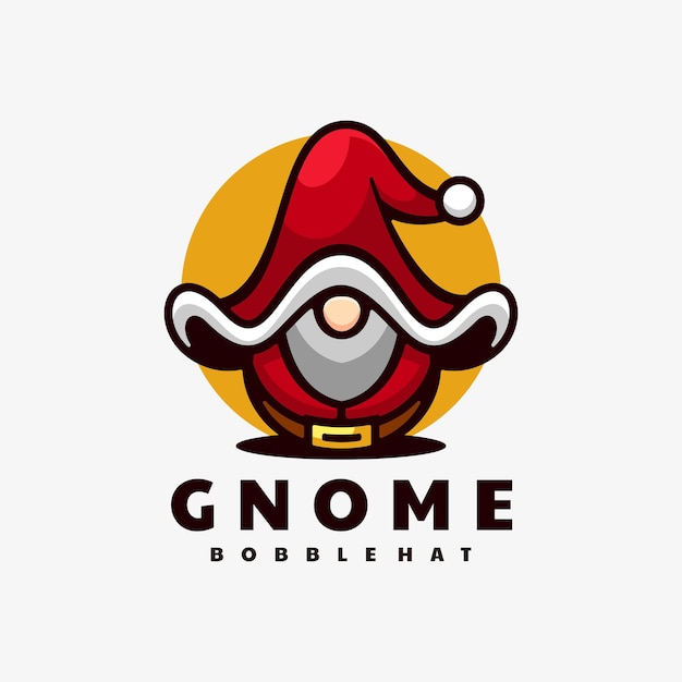 Логотип Иллюстрация Gnome Простой стиль талисмана.