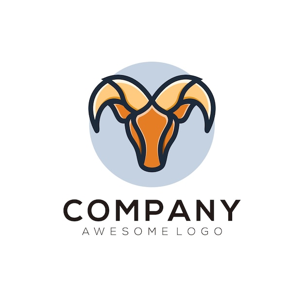 Vector logo illustration goat color vector