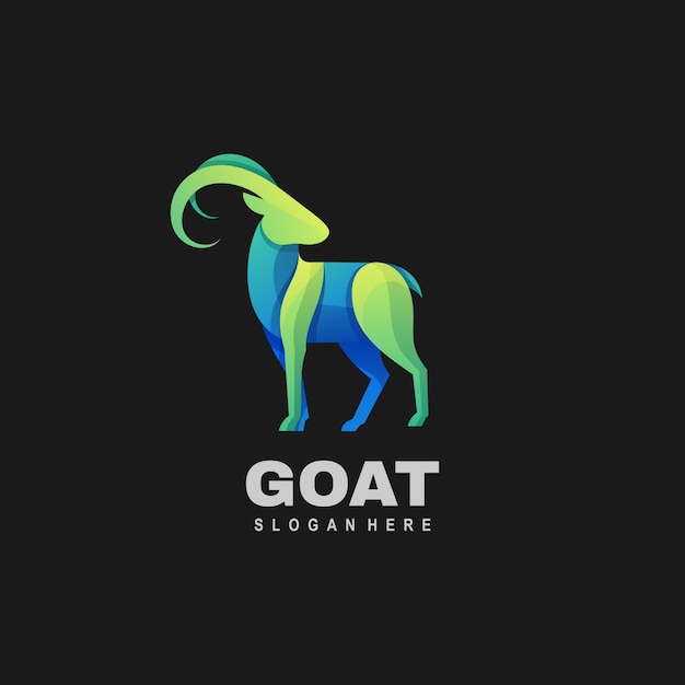  Logo Illustration Goat Gradient Colorful Style.