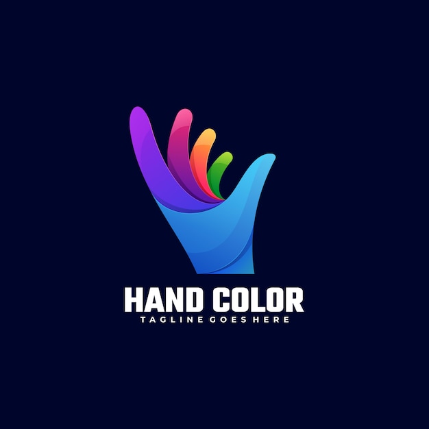 Logo illustration hand color gradient colorful style.