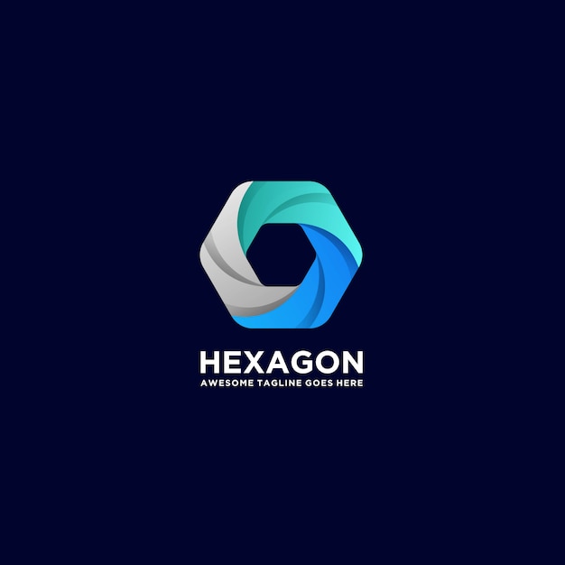  Logo Illustration Hexagon Gradient Colorful Style