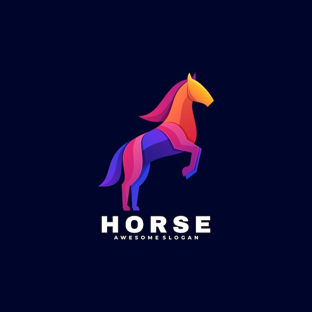Logo illustration horse gradient kleurrijke stijl.