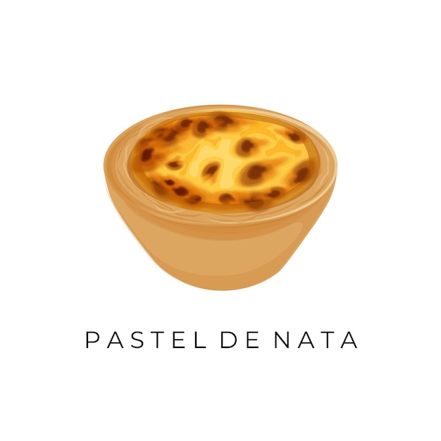 Vettore il logo illustra la torta di uova portoghese isolata