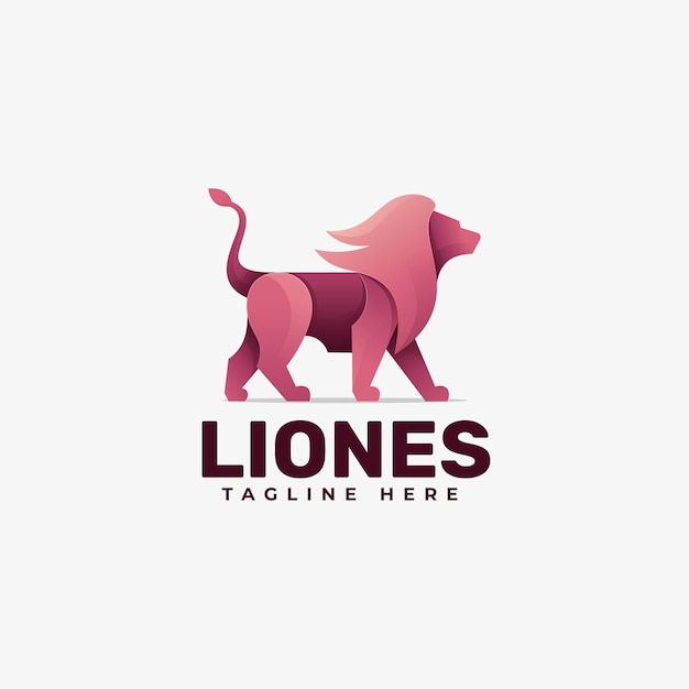 Logo illustration lion gradient colorful style.