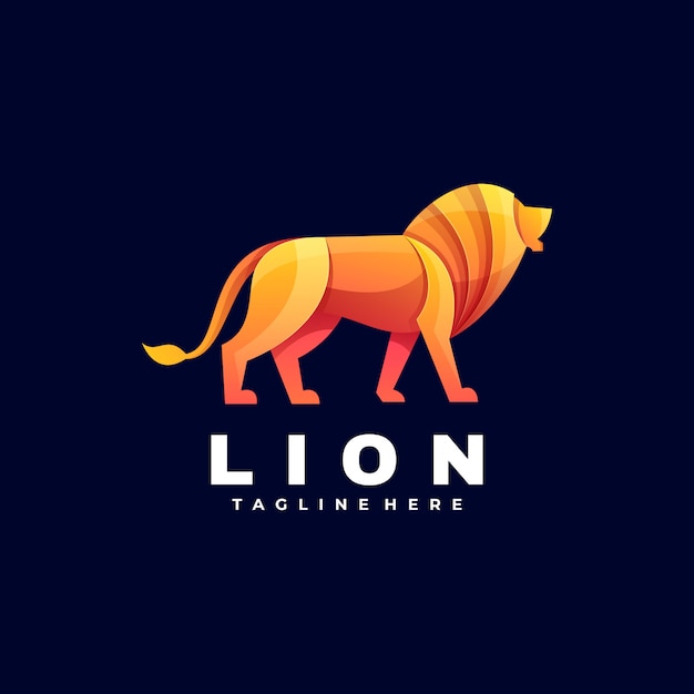 Logo illustration lion gradient colorful style.