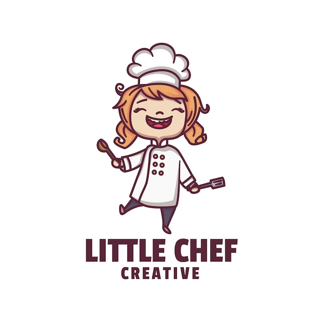 Logo illustration little chef mascot cartoon style.