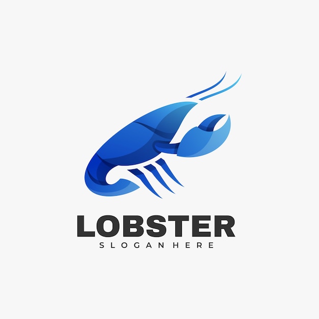  Logo Illustration Lobster Gradient Colorful Style.