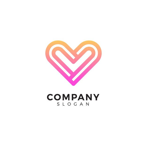 Vector logo illustration love gradient colorful style