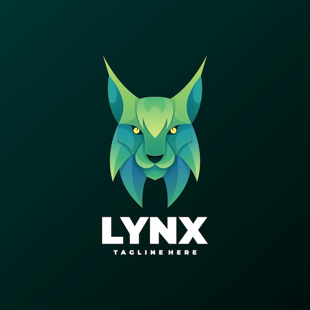 Logo illustration lynx gradient colorful style.