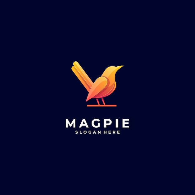 Logo illustration magpie bird