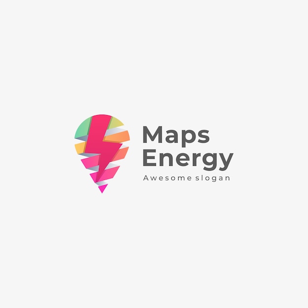   Logo Illustration Maps Energy Colorful Style