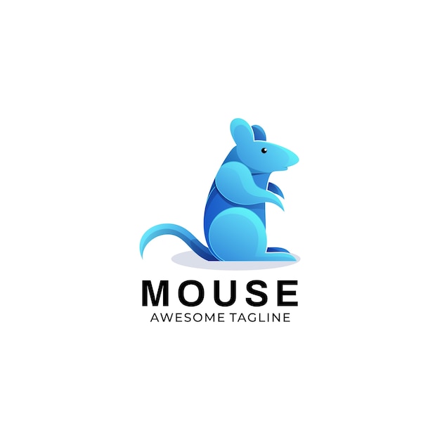 Logo illustrazione mouse gradient colorful style.