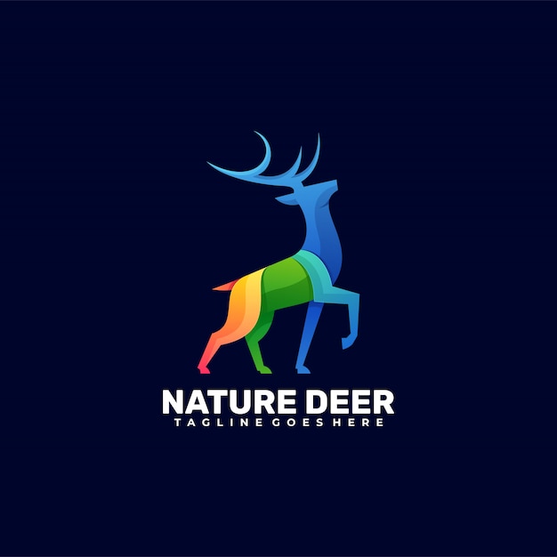 Logo illustration nature deer gradient colorful style.