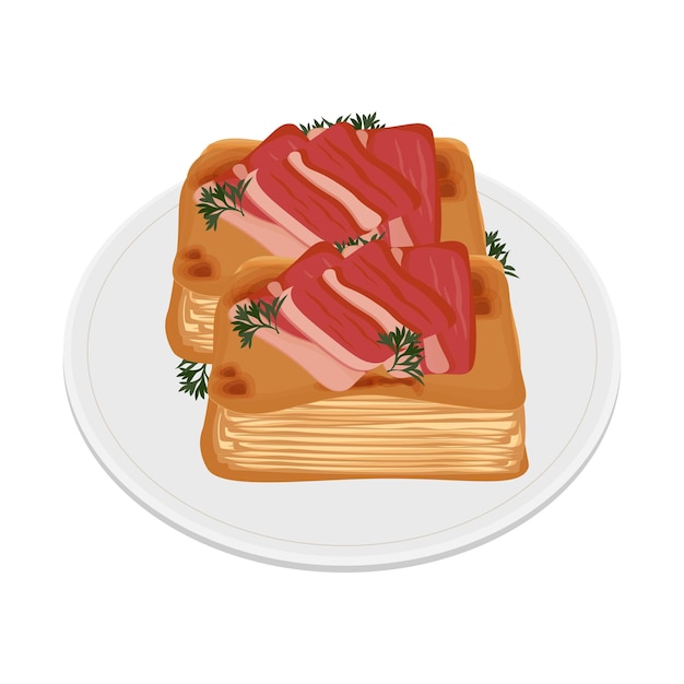 ベクトル プロシュートのパフケーキのロゴイラスト