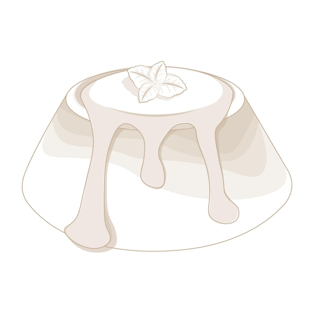 Logo illustration panna cotta line art