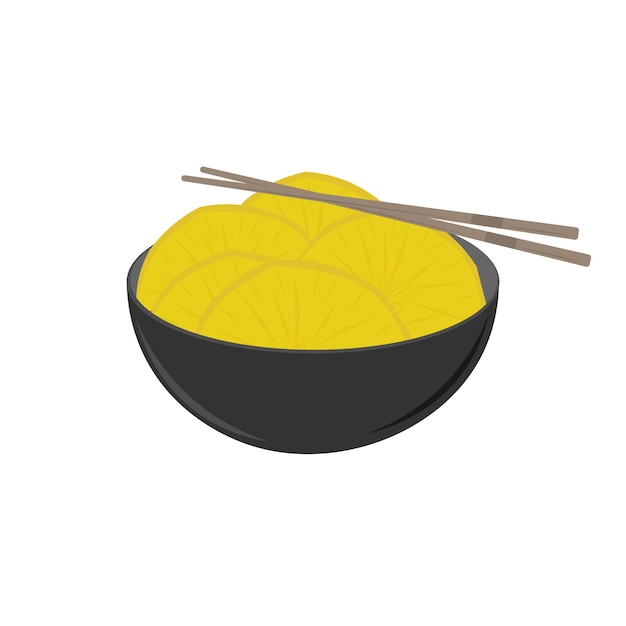 Logo Illustration of Pickled Korean Yellow Radish Danmuji Takuan Ready to Serve