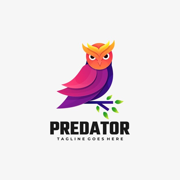  Logo Illustration Predator Gradient Colorful Style.