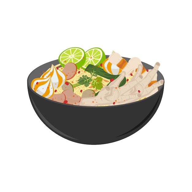 Logo illustration of seblak crackers wet with assorted delicious toppings