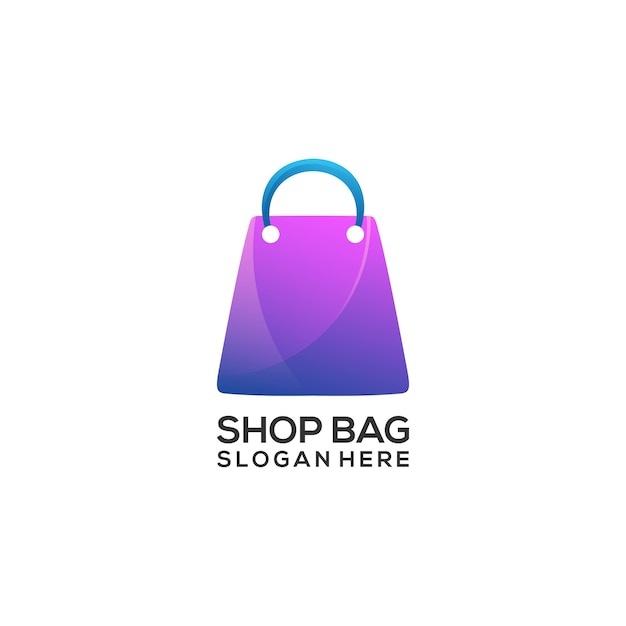 Логотип иллюстрации магазин сумка рынок красочный градиент