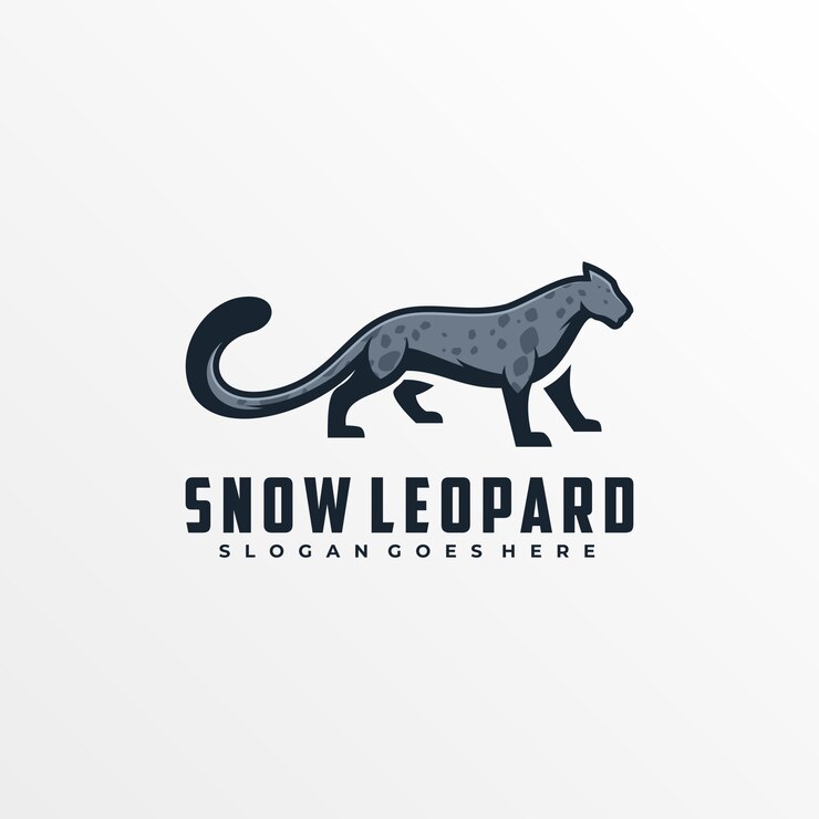 Logo Illustration Snow Leopard